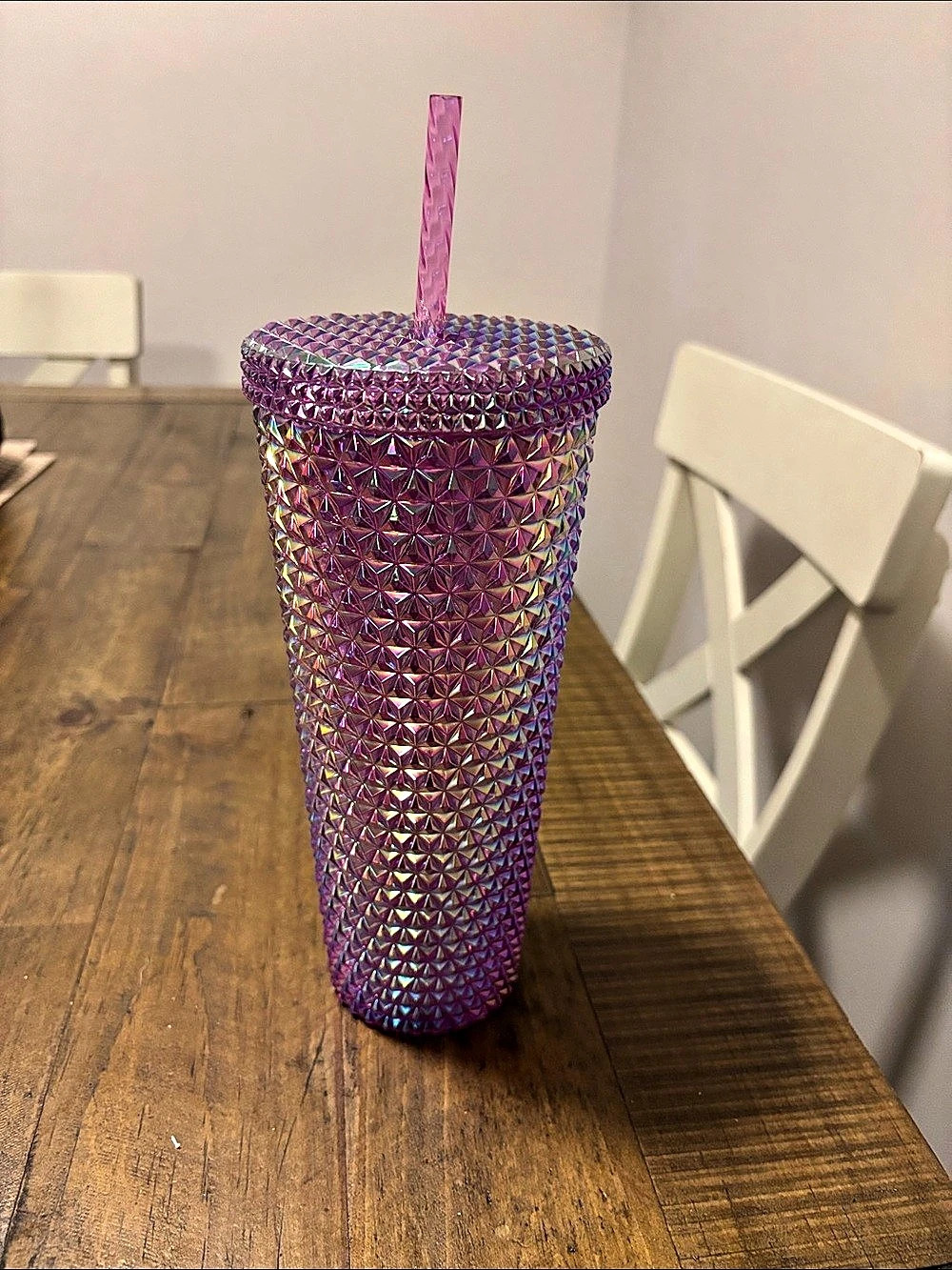 Purple Pink Taffy Iridescent Jeweled Venti Tumbler